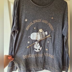 Peanuts Christmas Shirt M 'Holly Jolly and Funny Vacation Time'